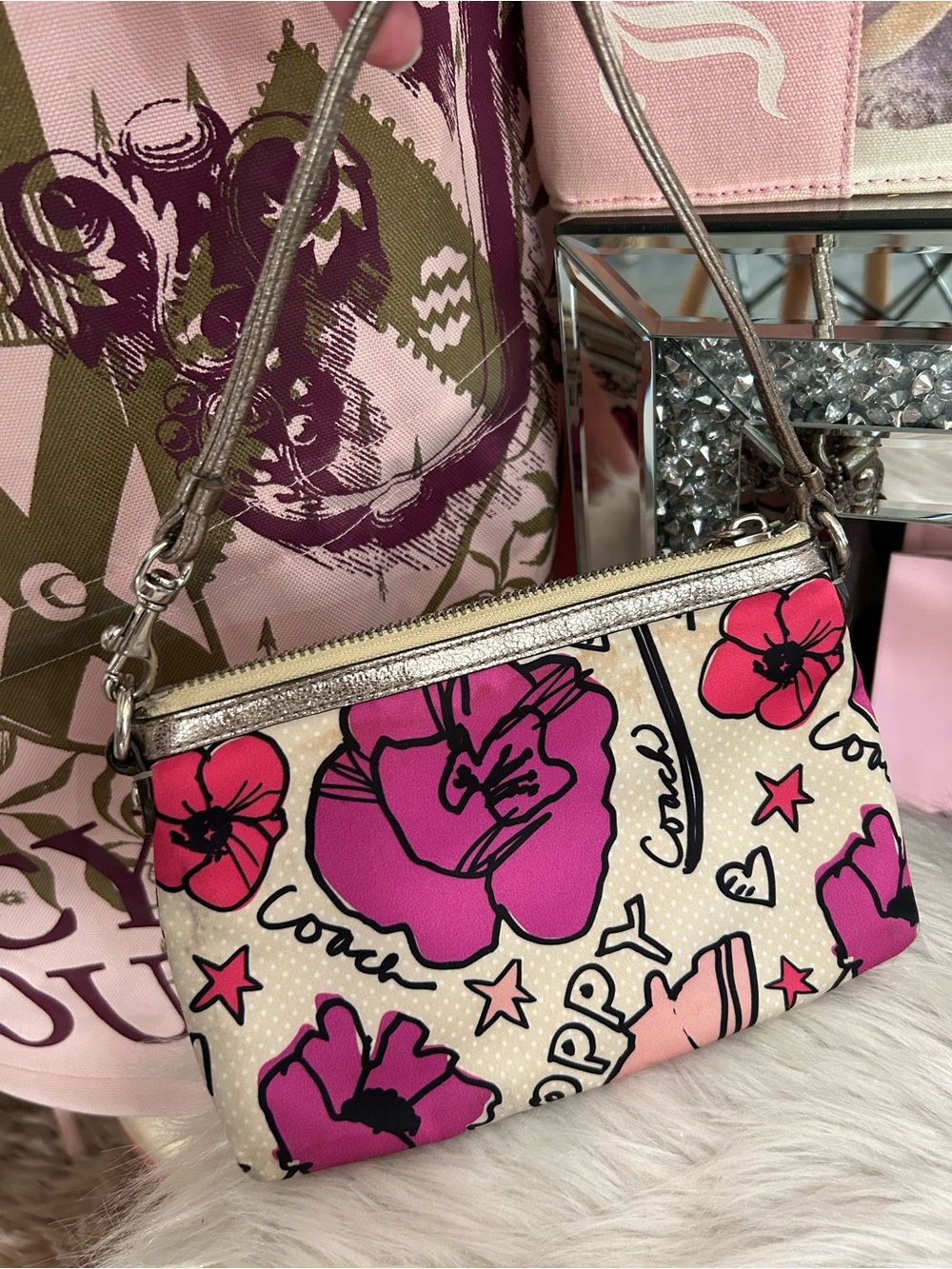 Rare Y2k Vintage Coach Poppy Floral Graffiti Mini Bag… - Gem